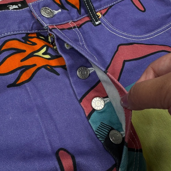 Patta Men's Pants Size 32 x 30 Multicolor Denim Straight Magazine AOP Graphic - Picture 9 of 11